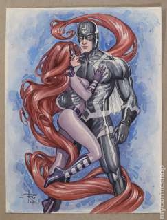 Black Bolt and Medusa Watercolor Painting by Sabine Rich | mycomicshop.com