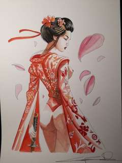 G. Candita - geisha " la guerriera dai petali del Ciliegio ". | Catawiki