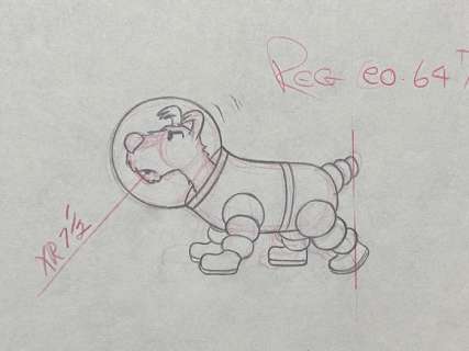 Hergé | Tintin - Original drawing of Milou - On a marché sur la lune - (1960’s) | Catawiki