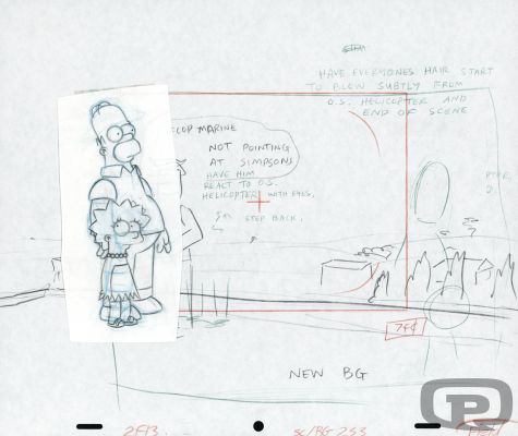 Collective | The Simpsons, Animation Sketches - Homer and Lisa, with Light Background | Pulp’s Art