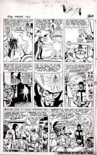 Steve Ditko - strange tales #131 p 3 (baron mordo uses his powers throughout entire page searching for dr strange! ) 1964