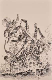 Deodato Jr Mike | The Ultimates - Illustration originale de la variante de couverture du Comics "The Ultimates", Issue 24 - (2008) | Catawiki