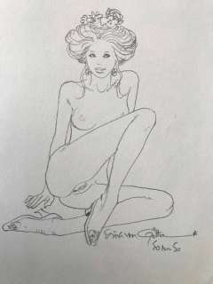 Erich Von Gotha | Erich Von Gotha - Dessin original au crayon au edition originale de la BD - Exemplaire 50/50 - Signé et numéroté - Le journal de Sartine - Cartonné - EO - (2007) | Catawiki