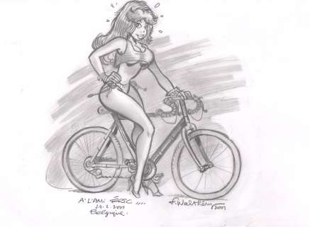 Walthéry | Rubine, illustration Ã  la mine de plomb et au cra… | Millon