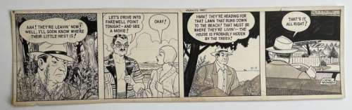Lank Leonard | Mikey Finn Daily Strip The 1950’s August 3rd - Title "Journey’s End!" - By Lank Leonard - Signed - Original Art Page - Pen & Ink - Page volante - Exemplaire unique - (1950) | Catawiki