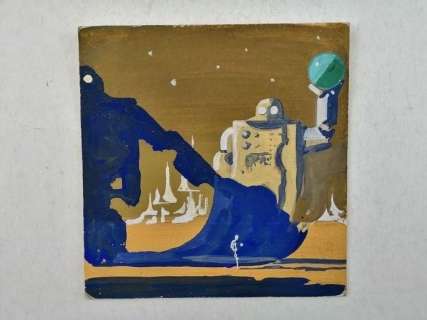 Karel Thole | Karel Thole - Progetto Originale Copertina Fantascienza - Page volante | Catawiki