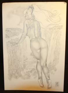 Gene Espy - Storm in Africa Nude Flying Pencil Piece - 2007 Signed