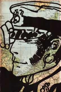 Andrea Boriani | Corto Maltese - Andrea Boriani - cartina antica hand painted - Page volante | Catawiki