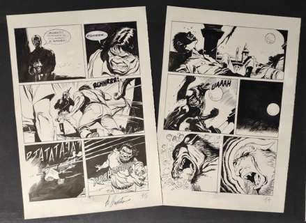 Giampiero Casertano | Martyn Mistére #51 - G. Casertano - 2x tavole originali "La notte dell’Uomo Lupo" - Exemplaire unique - (1986) | Catawiki