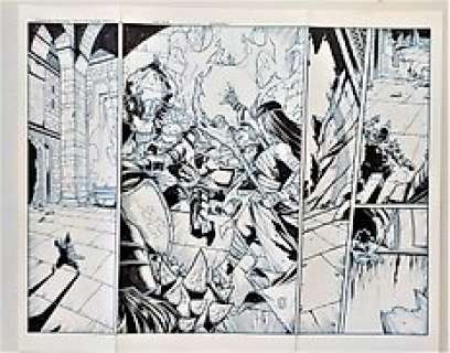 Agustã­n Padilla | Dungeons & Dragons: Drizzt #1 - Original inked double page by AgustÃ­n Padilla (51x42 cm) - Exemplaire unique - (2014) | Catawiki