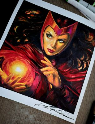 Guilherme Silva - SCARLET WITCH - Pinup art by Guilherme Silva - 11" x 12"