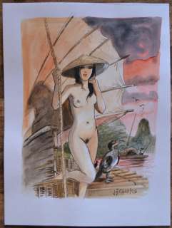 Charles, Jean-François | Charles, Jean-François - Aquarelle originale + Carnet du Pinceau d’Or - China Li | Catawiki