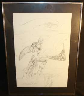 Samuel Clarke Hawbaker - captain america pencil commission - framed - signed