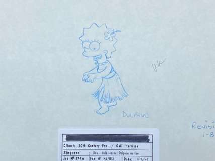 Matt Groening | The Simpsons - Original drawing of Lisa Simpson (1998) | Catawiki