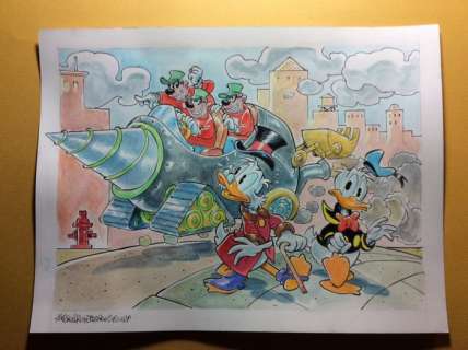 Alessandro Gottardo | Donald Duck - â€œQuelli non sono turistiâ€ - Page volante - Exemplaire unique - (2020/2020) | Catawiki