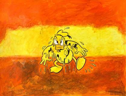 Tony Fernandez, Disney Artist | Donald Duck Inspired By Mark Rothko’s Color Field Paintings - Original Painting - Tony Fernandez - 70 x 50 cm - Acrylic Art | Catawiki