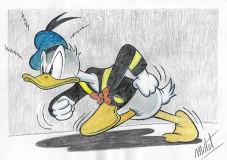 Millet | Millet - Original Drawing - DIN A3 - Donald Duck | Catawiki