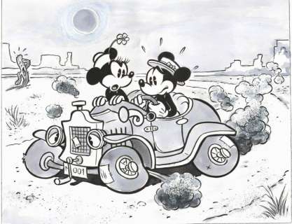 Tony Fernandez, Disney Artist | Mickey and Minnie - Summer Adventure - Original Painting - Tony Fernandez Signed - Watercolor Art - 50 x 35 cm | Catawiki