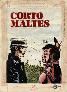 Anonyme | Dessin original à l’encre de chine et à l’aquarelle qui aurait été utilisé pour une couverture du magazine Argentin “Corto Maltes”. | Septimus