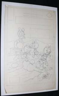 Bob Gregory | Walt Disney Daisy And Donald #22 Pencil Cover Prelim - Gold Key - Daisy Duck, Donald Duck, April, May, And June - 1977 | Anthony’s Comic Book Art