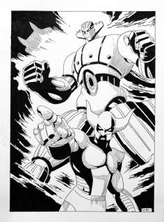 Luciano Bernasconi | Jeeg Robot - illustrazione originale di Lube - firmata - Page volante | Catawiki