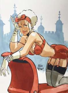 Meynet, Félix | Meynet, Félix - Dessin original couleur - Mirabelle coquine Ã  Lisbonne | Catawiki