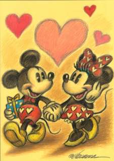 Joan Vizcarra | Mickey & Minnie "Love is a Gift" - Original Drawing - Joan Vizcarra | Catawiki
