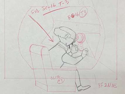 Hergé / Studios Larry Harmon | Tintin - Original drawings of Professeur Tournesol,11 pages + sheet - On a marché sur la lune - (1960’s) | Catawiki