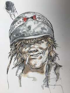 Hermann | Hermann - Dessin original couleur - Kurdy Malloy | Catawiki