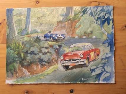 Maltaite, Eric | Maltaite, Eric - Dessin original couleur - Choc - La Poursuite - Expo BD Boum Blois - (2019) | Catawiki