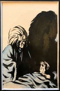 Kresse, Hans G. | Hans G. Kresse - Onbekend jeugdwerk Oostindische inkt en blauw kleurpotlood (om aan te geven waar het raster moest komen) - Originele illustratie ’Indiaan bij gewonde soldaat’ - Page volante - (1939/1940) | Catawiki