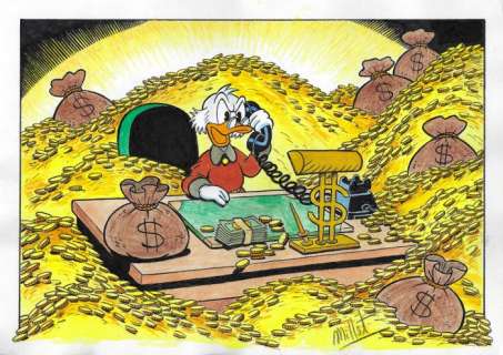 Millet | Scrooge McDuck - Original Drawing - Millet - Size: 21 x 29,5 cm | Catawiki