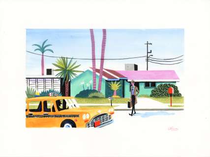 Alexandre Clerisse | ALEXANDRE CLÉRISSE – Illustration originale inspirée d’une scène de Moonlight Express – R01 | Galerie Barbier