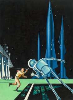 Edmund (Emsh) Emshwiller (American, 1925-1990)
 Stepsons of Terra paperback cover, 1958
 Acrylic on board
 23.5 x 17 in.... | Heritage