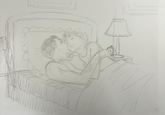 DESSIN ORIGINAL DE CYRIL BONIN POUR "LA POURSUITE DU BONHEUR" - VISUEL N°1 | Pulp’s