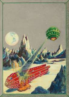 Frank R. Paul (American, 1884-1963)
 The Moon Conquerors, Science Wonder Quarterly cover, Winter 1930
 Watercolor and go... | Heritage