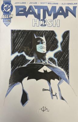 BATMAN HUSH 2 BLANK COVER WITH ORIGINAL DRAWING BY OLIVIER VATINE - BATMAN VISUAL N°1 | Pulp’s