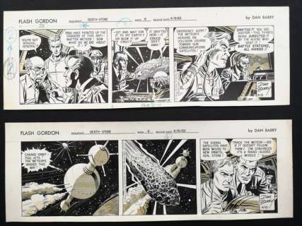 Dan Barry | Flash Gordon - 2x Original strip - Size (2x): 43 x 15 cm. - (1963/1963) | Catawiki