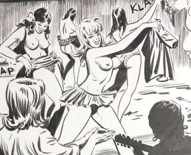 Camillo Zuffi | Bonnie #63 - 20 Original pages by Camillo Zuffi - Erotic Splash! - Size (20x): 16,5 x 32 cm. - Page volante - (1971) | Catawiki