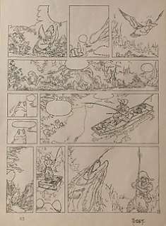 Bruno Maïorana | Maïorana, Bruno - Planche originale (p.7) Garulfo T1 - De mares en chÃ¢teaux - (1995) | Catawiki