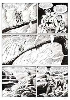 Franco Donatelli - Zagor n. 210 - Franco Donatelli 5x Tavola Originale "Il popolo delle caverne" - Page volante - Exemplaire unique - (1983)