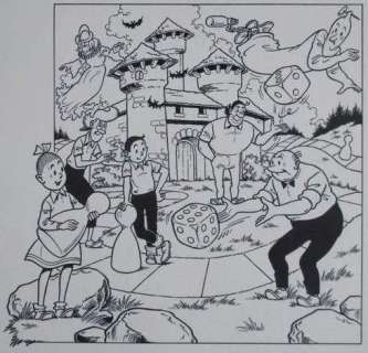 Geerts, Paul / Studio Vandersteen - | Geerts, Paul / Studio Vandersteen - Grote originele tekening - Cover Suske en Wiske spel - (1981) | Catawiki