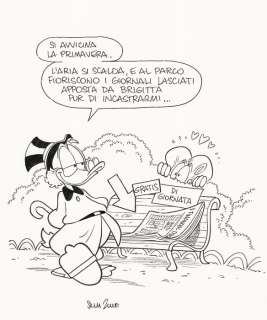 Silvia Ziche | Topolino # 3302 - Silvia Ziche - illustrazione originale "Che aria tira a... Paperopoli" - Exemplaire unique - (2019) | Catawiki