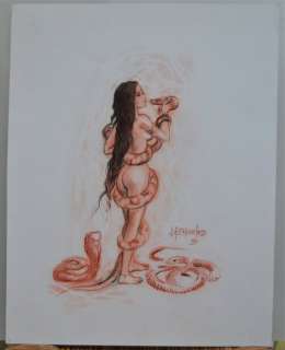 Charles, J.F. | Charles, J.F. - Dessin original - La Charmeuse de serpents | Catawiki