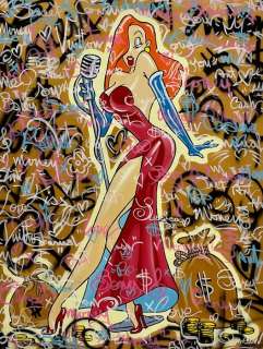 Alberto Ricardo | Jessica Rabbit - Pintura original - 100 x 130 cm. - (2022) | Catawiki