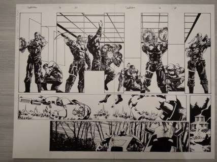 Tom Raney | Deathblow 16 - Tom Raney illustrazione originale Doppia splash page Deathblow - Page volante - Exemplaire unique - (2010) | Catawiki
