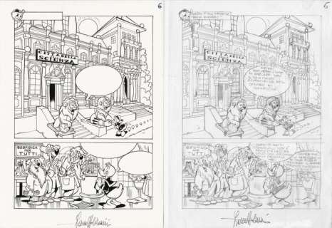 Lara Molinari | Paperino Mese #485 - Lara Molinari - tavola originale + preparatorio "Paperino e la Sfida Imprudente" - Page volante - Exemplaire unique - (2020) | Catawiki