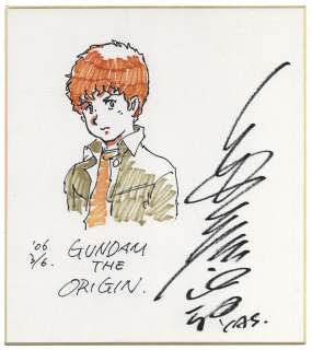 Yasuhiko Yoshikazu Hand-Drawn Color Shikishi " Mobile Suit Gundam THE ORIGIN" Amuro