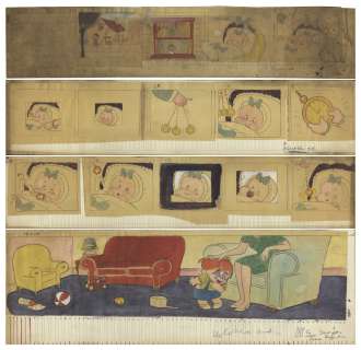 Original Artwork by Sheldon Mayer, Drawn for a ’’Sugar and Spike’’ Animated Film -- 26 Panels of Original Art | Nate Sanders