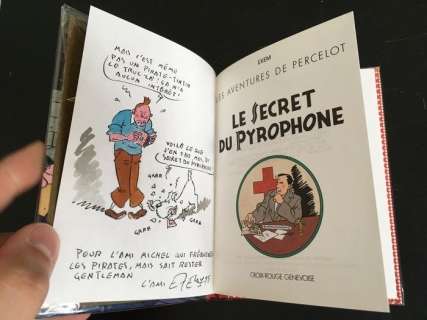 Exem | Hommage Ã  Hergé et Jacobs - Le secret du Pyrophone - album dédicacé (1994) | Catawiki